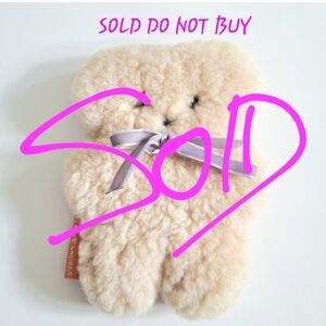 Elks & Angels Little Cuddle Bear in Beige Australian Sheepskin Small 7'x 5'in